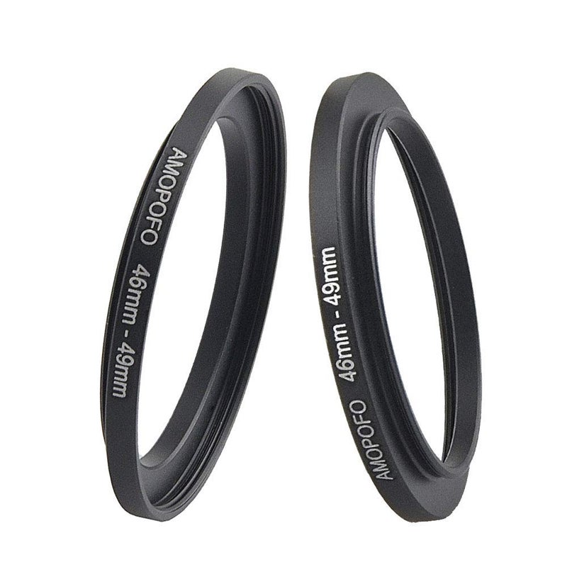 Amopofo 46mm to 49mm Metal Step Up Ring Adapter for Canon,for Nikon,for Sony,for Fuji, Camera Lenses & UV,ND,CPL Camera Filters, Made from CNC Machined Space Aluminum with Matte Black Electroplated Finish - Image 2